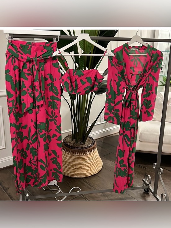hot fashion Jackets & Blazers - Unique robe, pants and bra set